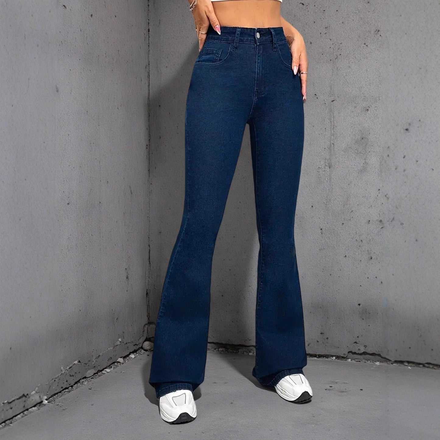 Stretch Dark Blue Versatile Slim-Fit Jeans
