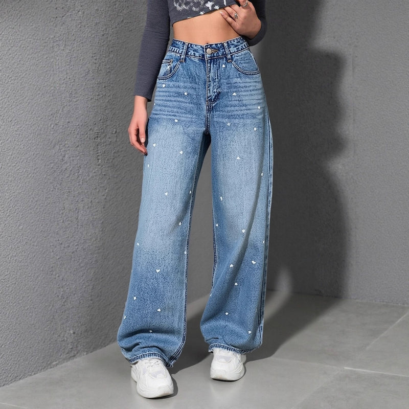 High-Waisted Loose-Fit Jeans