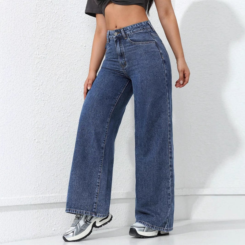 Straight-leg slim-fit wide-leg relaxed jeans