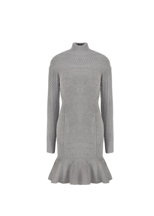 SALAZIA Grey Wool-Rabbit Hair Blend Dresses