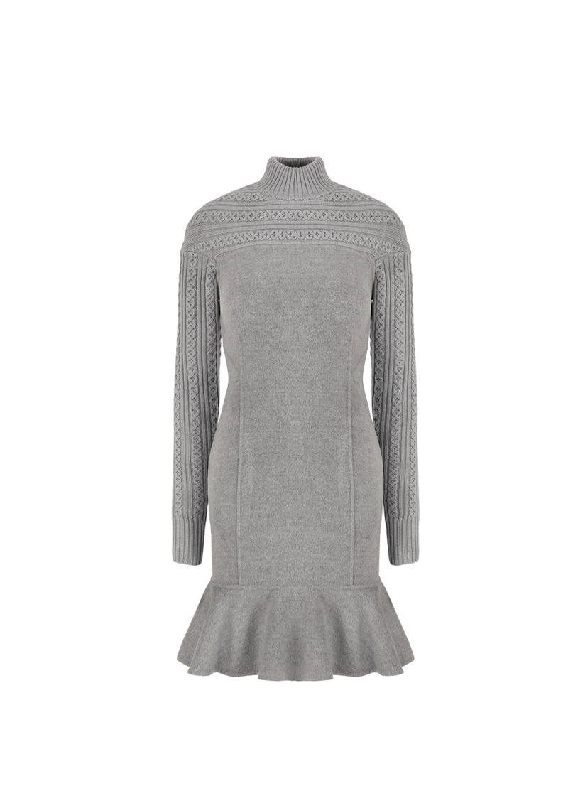 SALAZIA Grey Wool-Rabbit Hair Blend Dresses