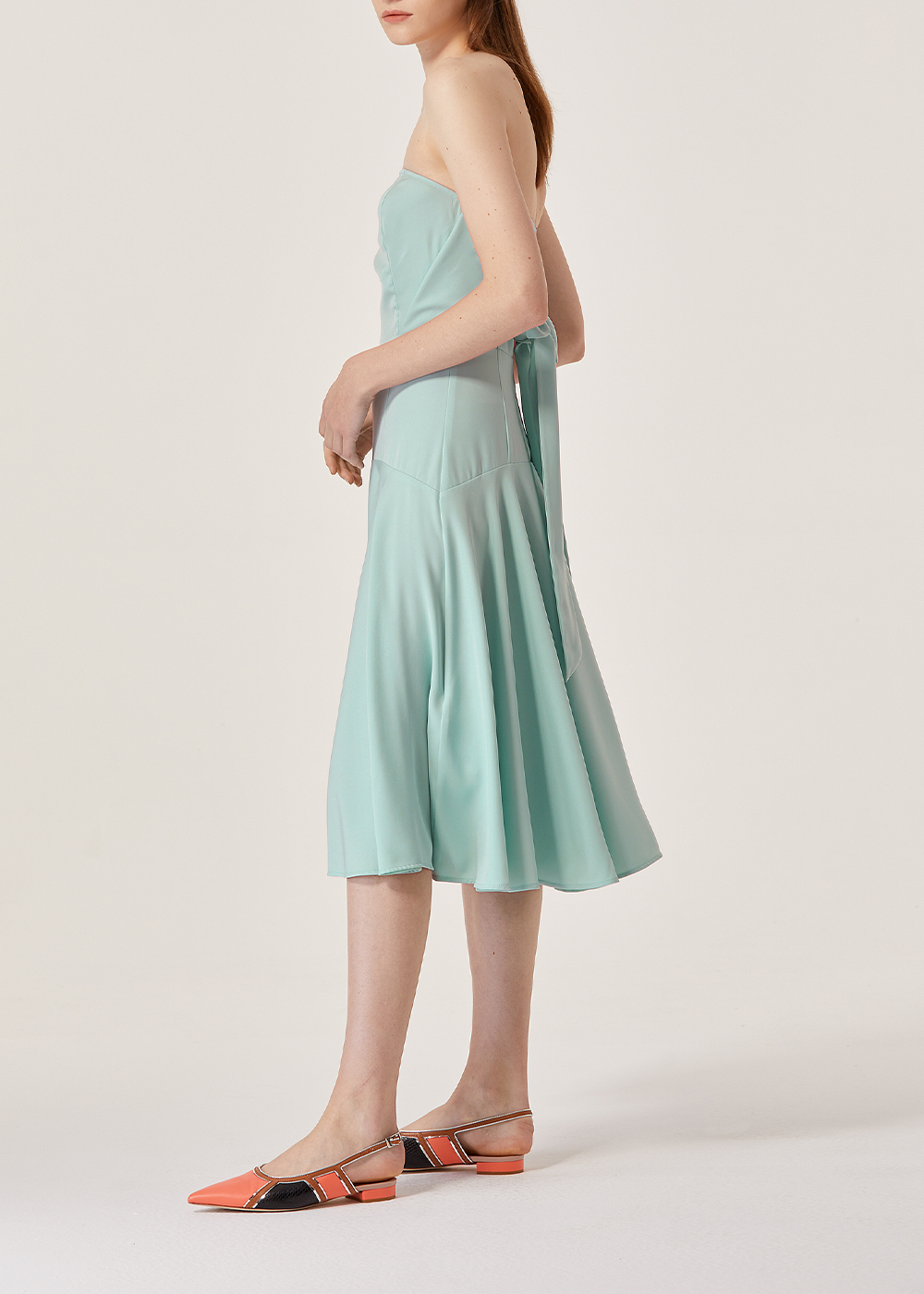 SALAZIA Green Short-Sleeve Fit-and-Flare Dresses