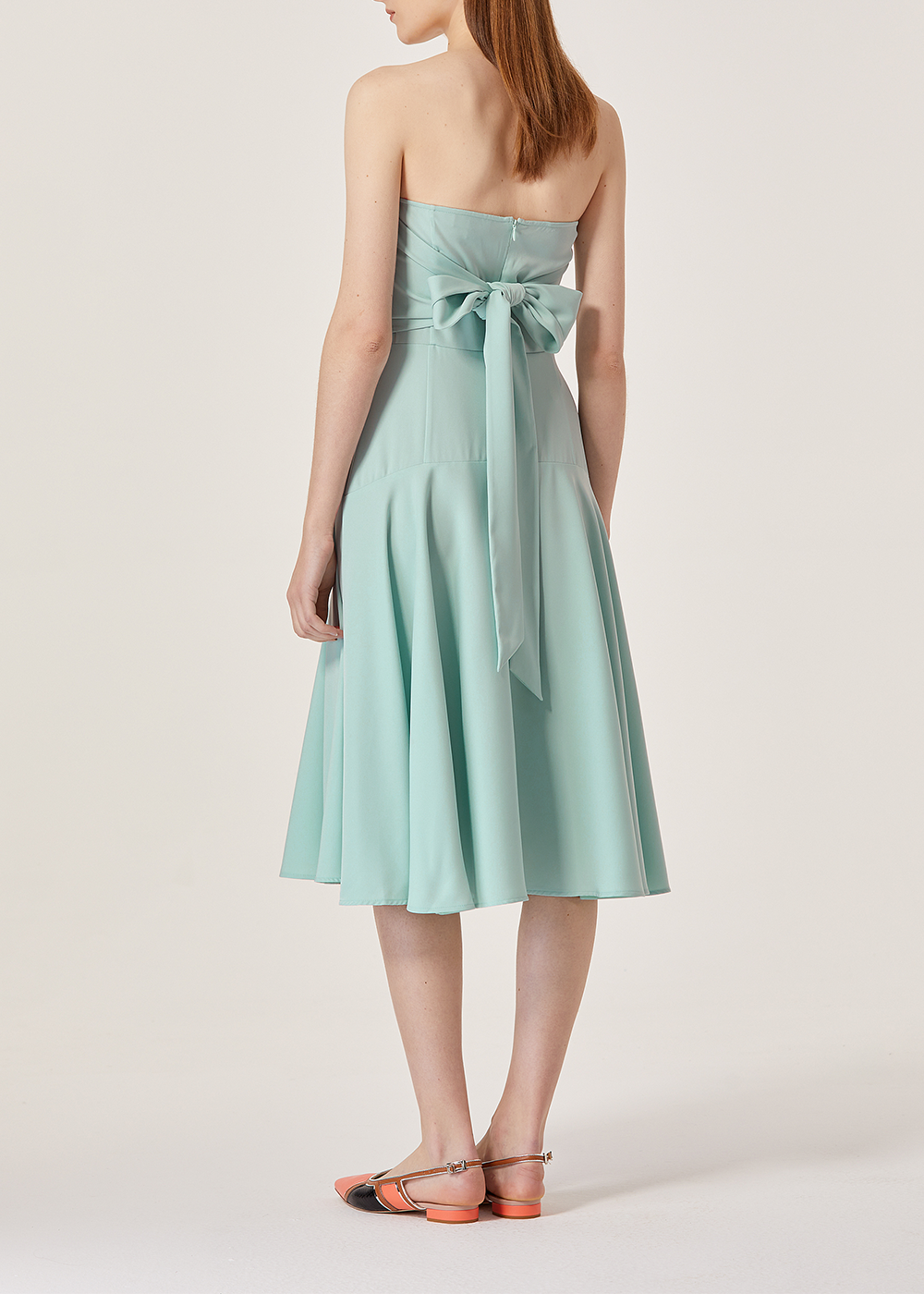 SALAZIA Green Short-Sleeve Fit-and-Flare Dresses