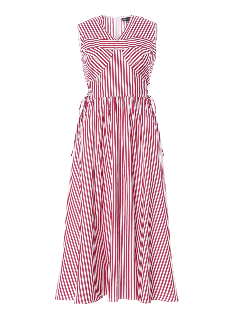 SALAZIA White Cotton Sleeveless Dresses