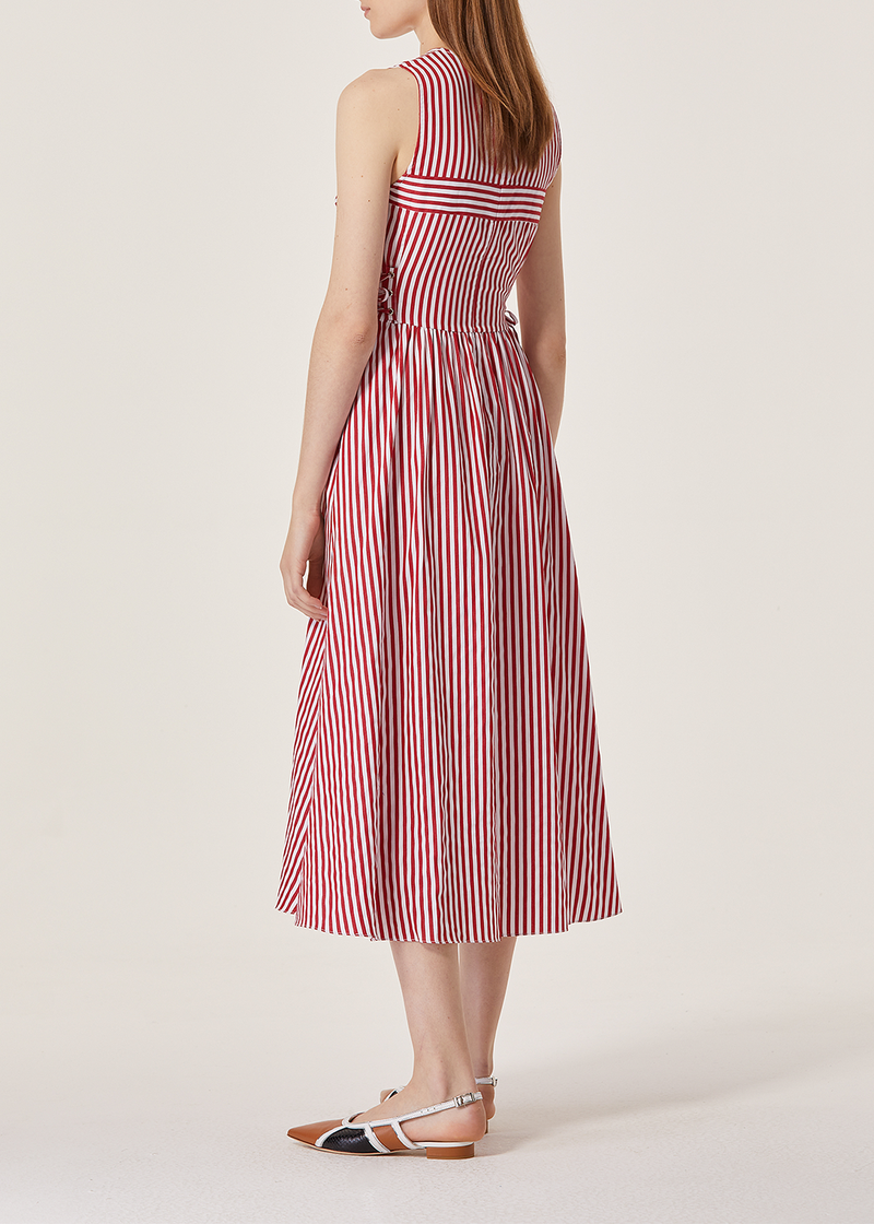 SALAZIA White Cotton Sleeveless Dresses