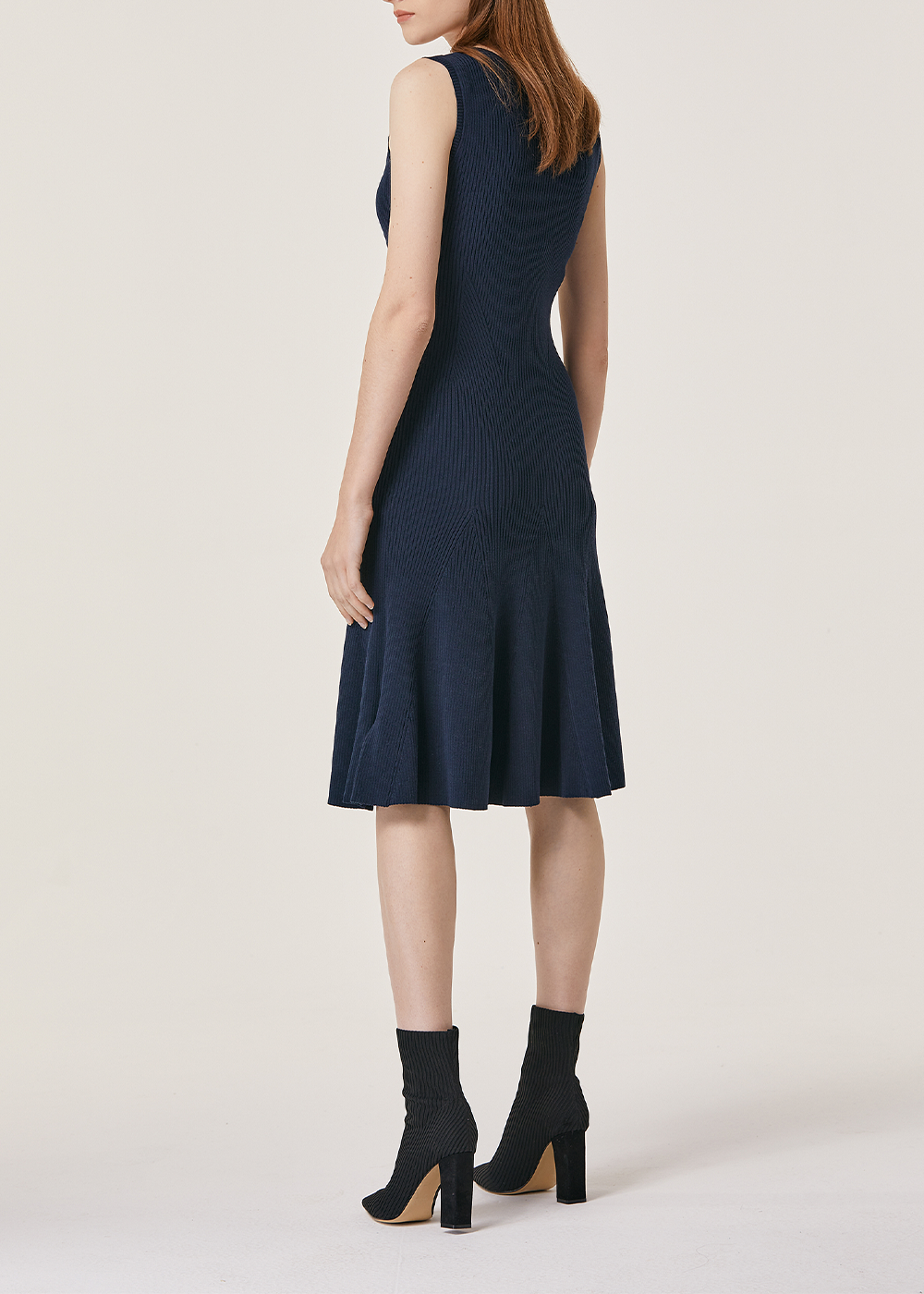 SALAZIA Blue Knit Fit-and-Flare Dresses