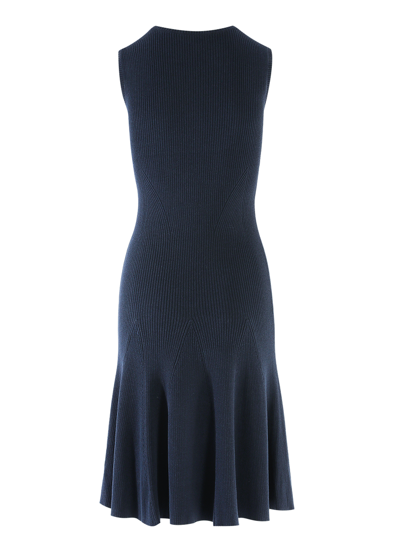 SALAZIA Blue Knit Fit-and-Flare Dresses