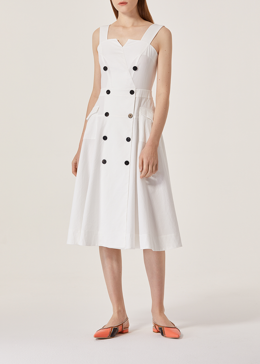 SALAZIA White Cotton-Blend Dresses