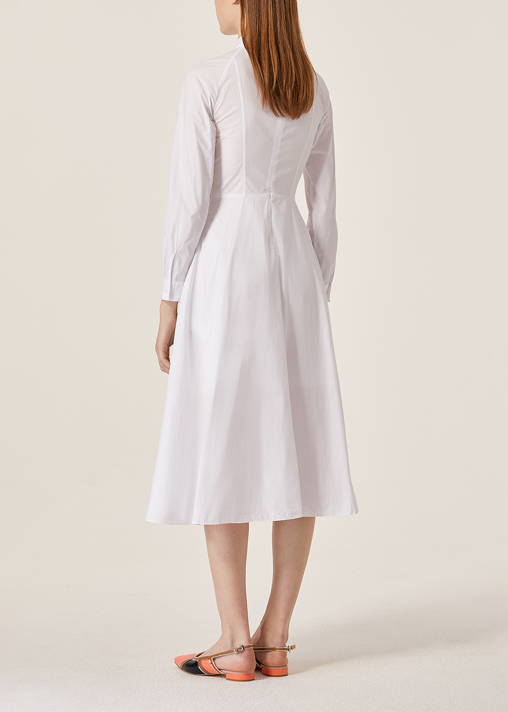 SALAZIA White Cotton Long-Sleeve Dresses