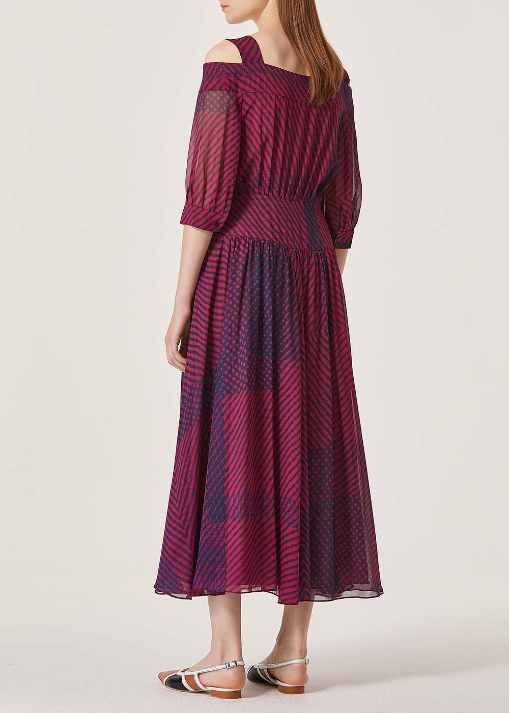 SALAZIA Solid Color Long-Sleeve Dresses