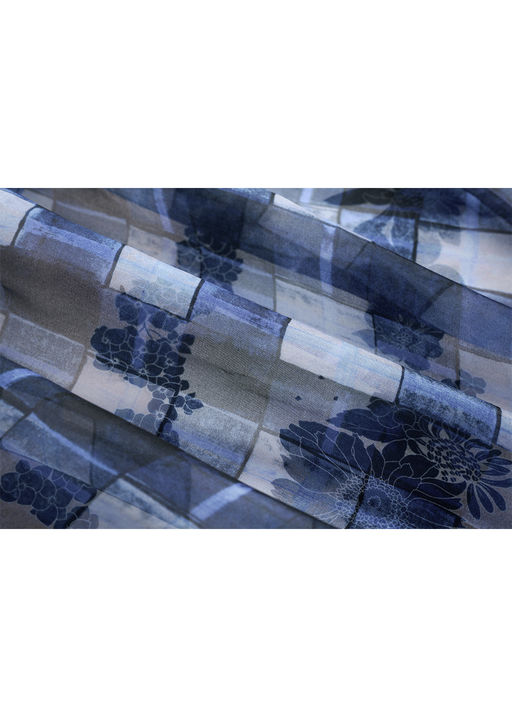 SALAZIA Blue Silk Long-Sleeve Dresses