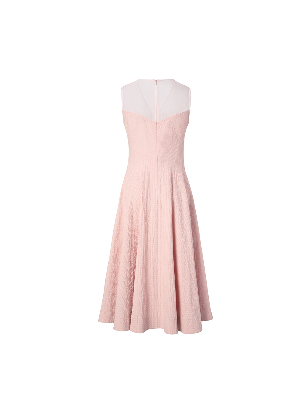 SALAZIA Red-White Cotton-Silk Contrast Dresses