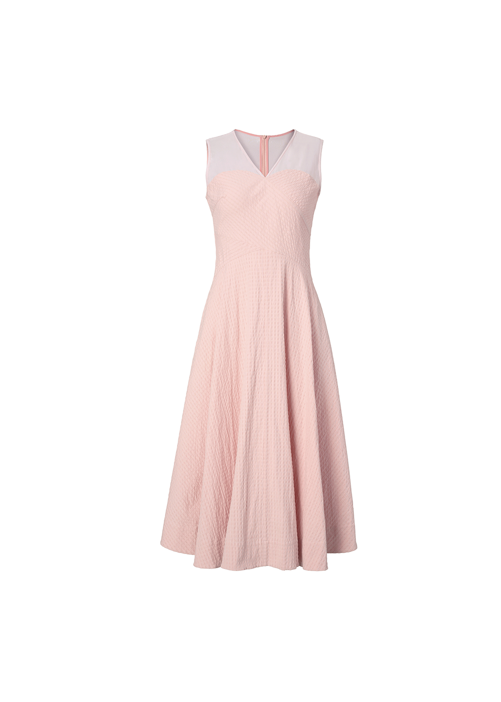 SALAZIA Red-White Cotton-Silk Contrast Dresses
