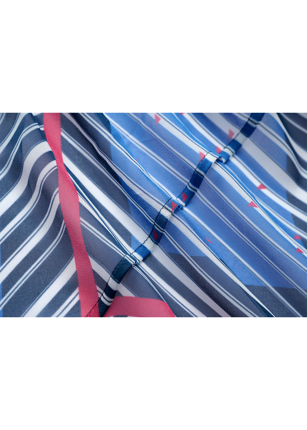 SALAZIA Blue Silk Long-Sleeve Dresses