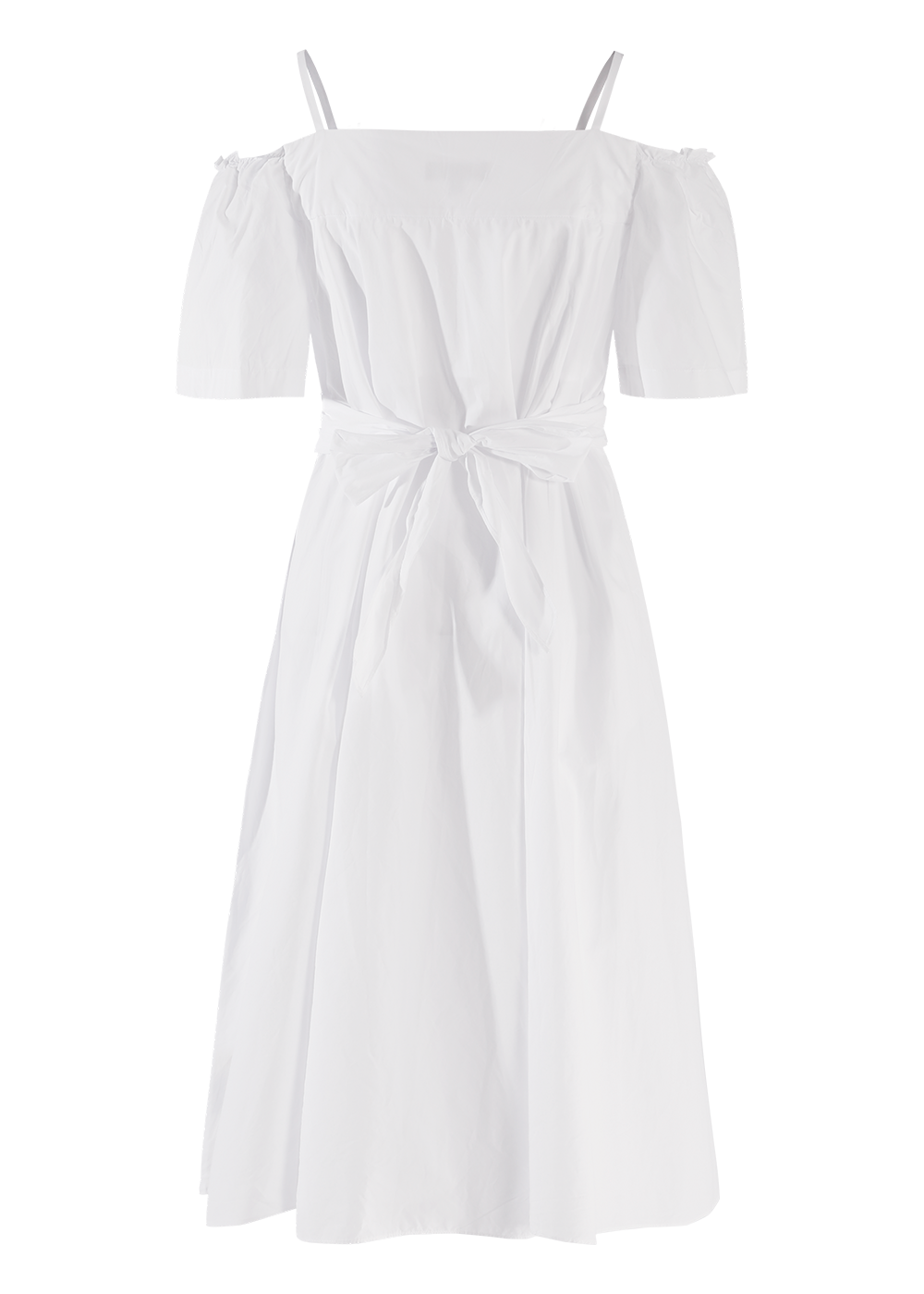 SALAZIA White Cotton Short-Sleeve Dresses