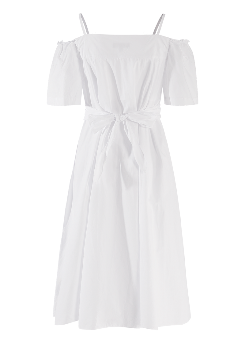 SALAZIA White Cotton Short-Sleeve Dresses
