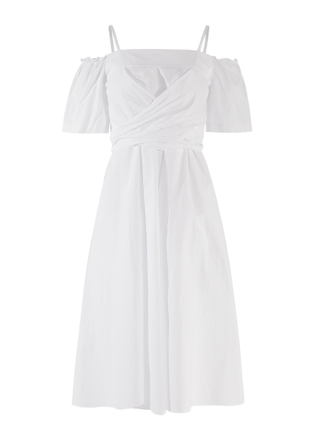 SALAZIA White Cotton Short-Sleeve Dresses