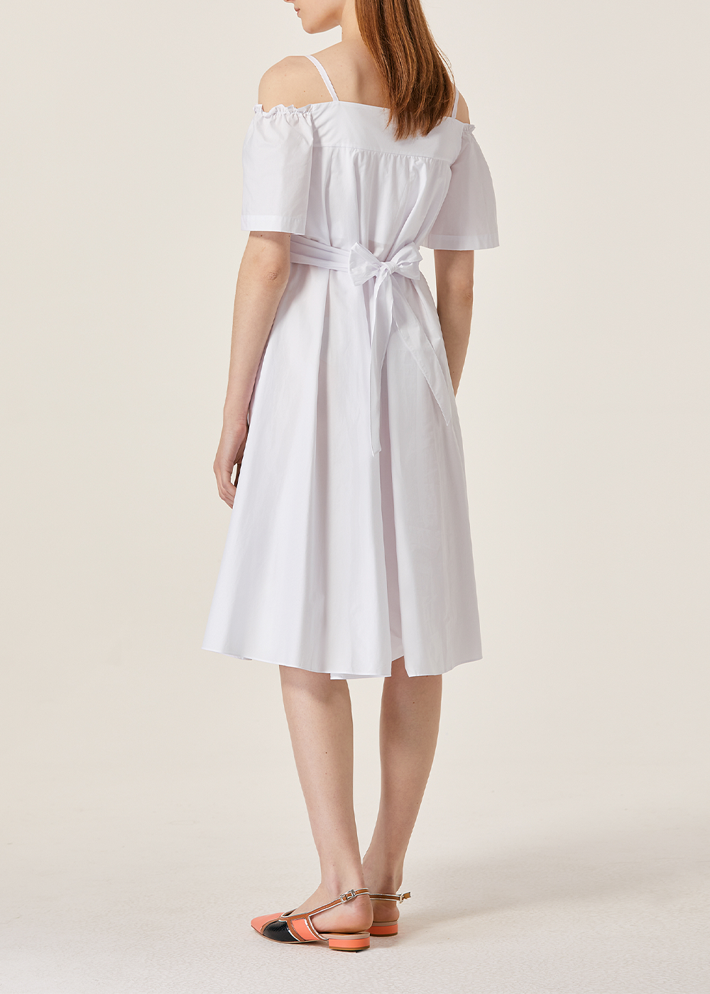 SALAZIA White Cotton Short-Sleeve Dresses