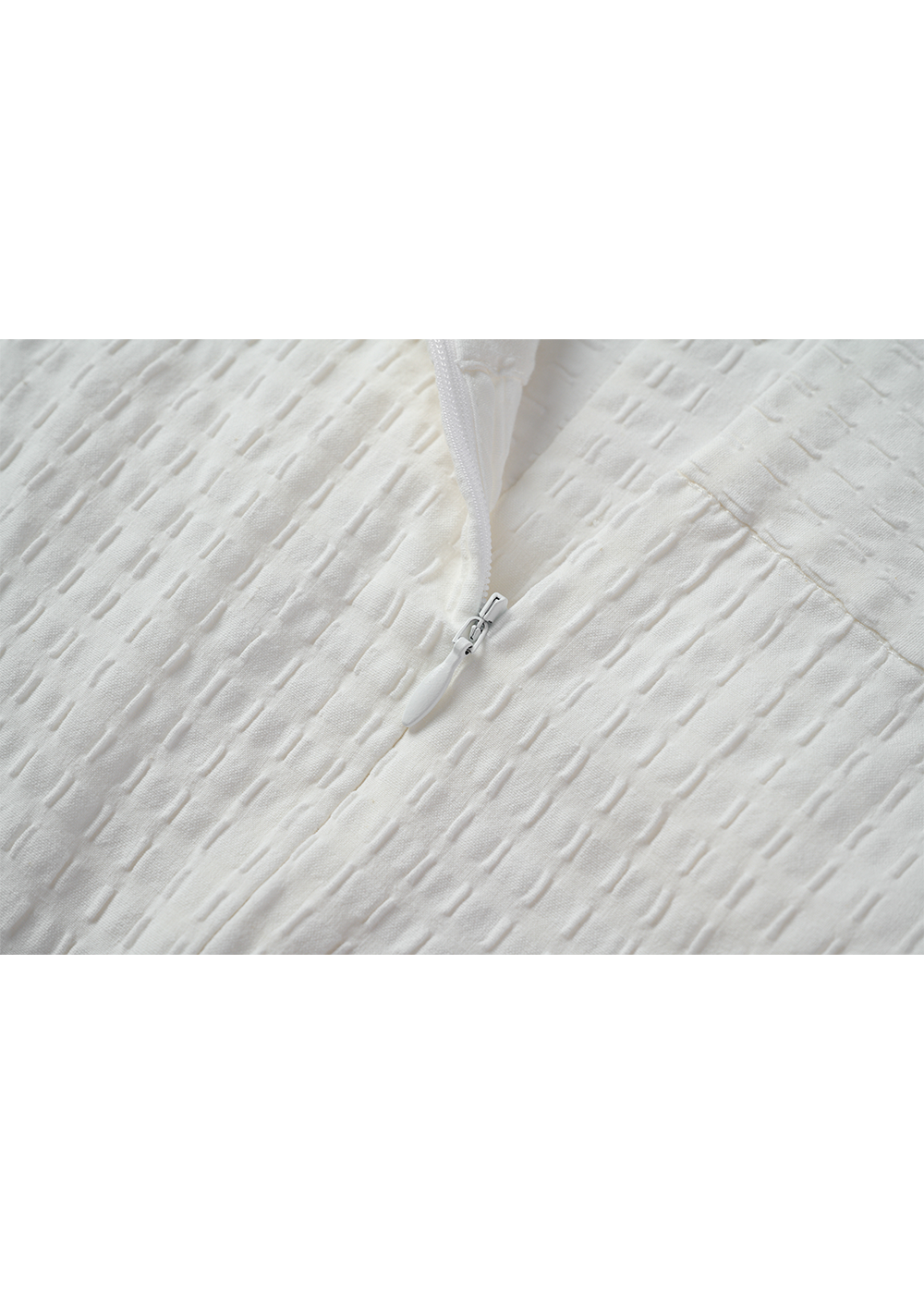 SALAZIA White Cotton-Blend Short-Sleeve Dresses
