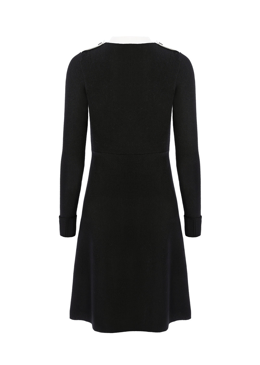 SALAZIA Black Wool Knit Cardigan Dresses
