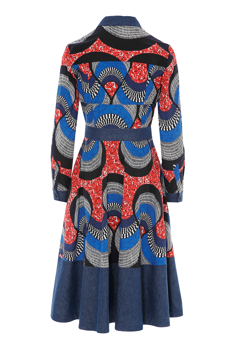 SALAZIA Blue Fern Cotton-Linen Dresses