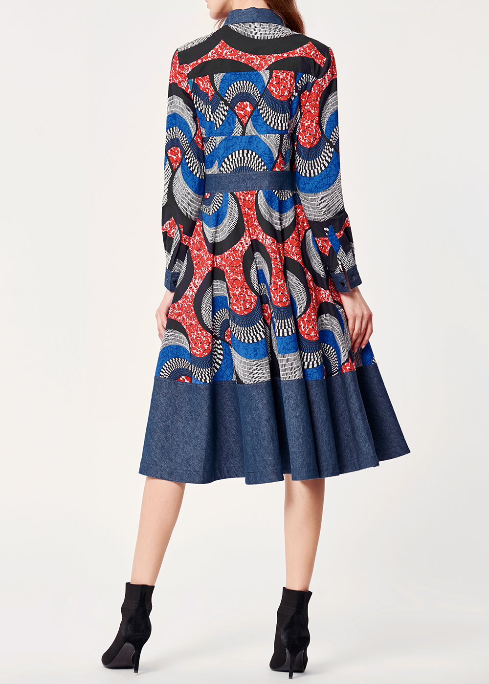 SALAZIA Blue Fern Cotton-Linen Dresses