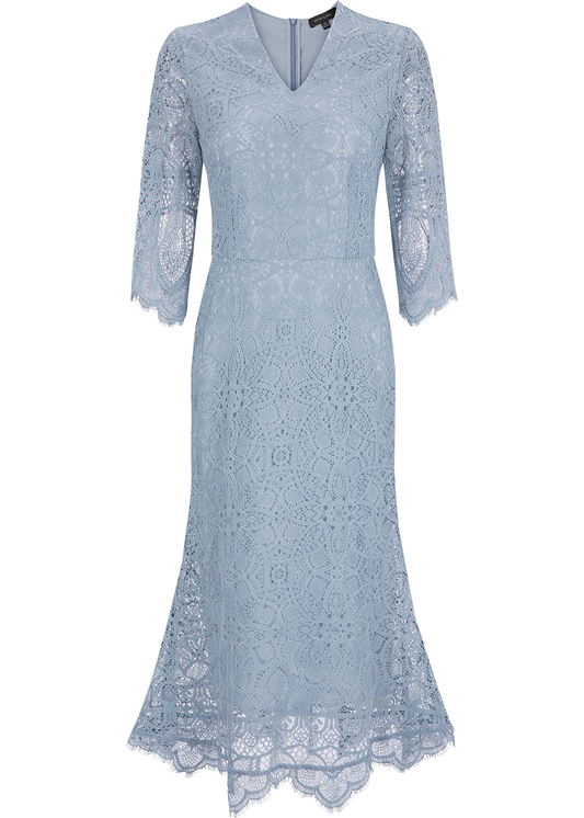 SALAZIA Mist Blue Horizon Fitted Dresses
