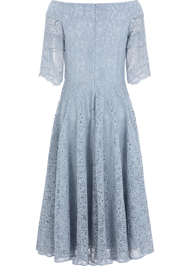 SALAZIA Mist Blue Sculpted Sleeve Dresses