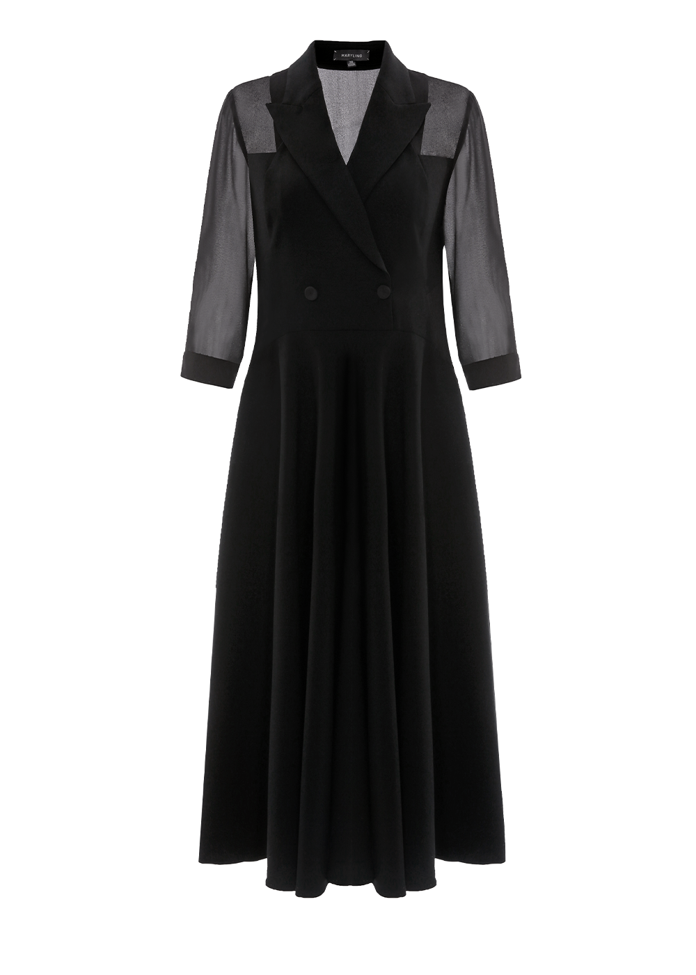 SALAZIA Black Sculpted Column Dresses