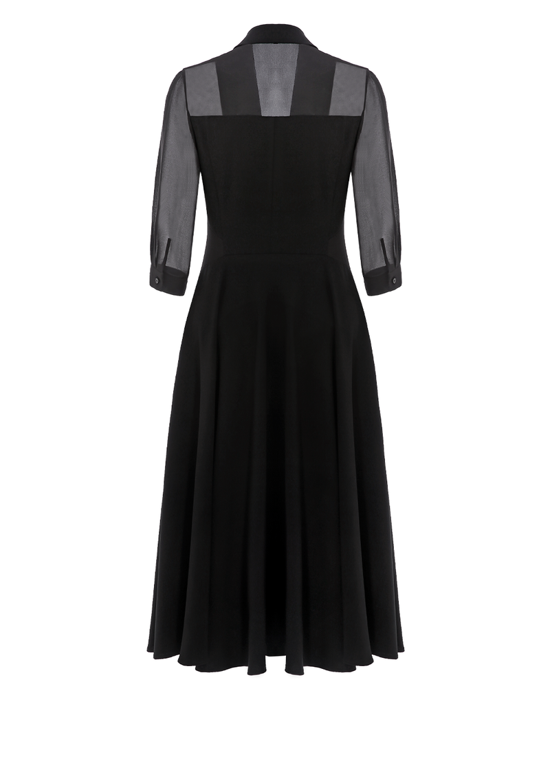 SALAZIA Black Sculpted Column Dresses