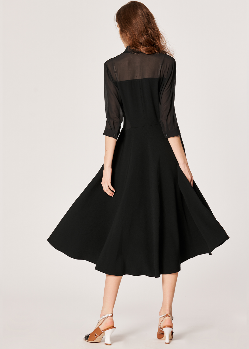SALAZIA Black Sculpted Column Dresses