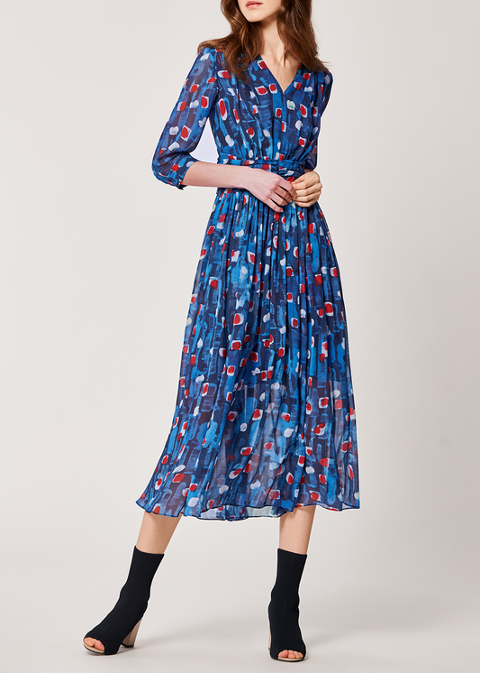 SALAZIA Iridescent Ice Crack Long-Sleeve Dresses