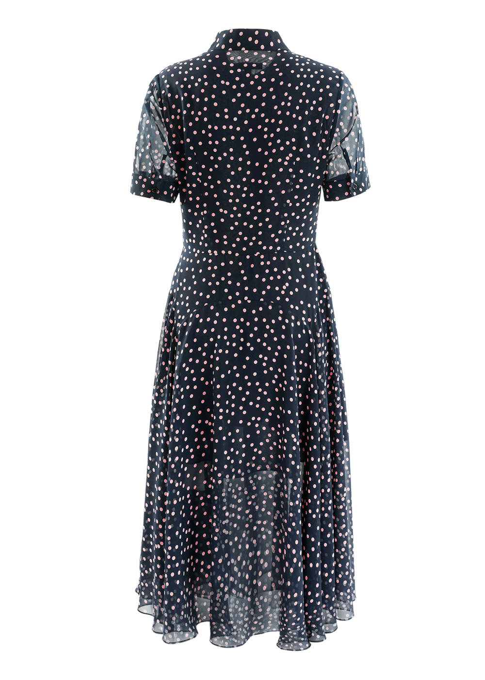 SALAZIA Midnight Blue Pink Dot Dresses