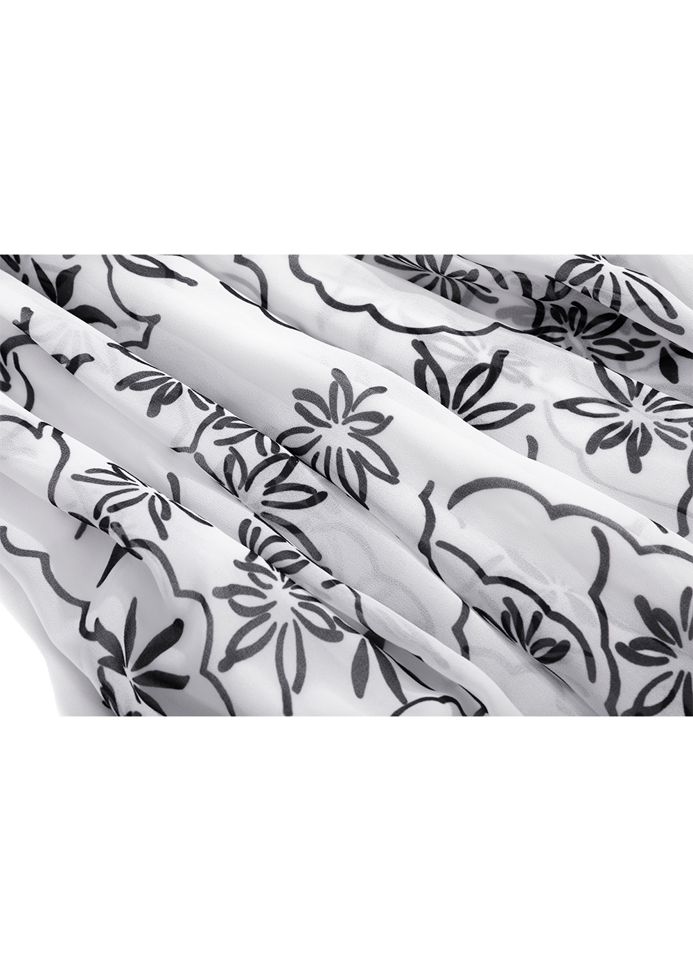 SALAZIA White-Black Line Floral Dresses