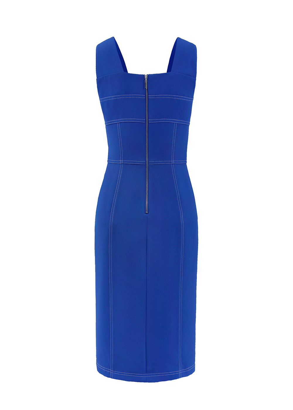 SALAZIA Azure Blue Stretch Fit-and-Flare Dresses