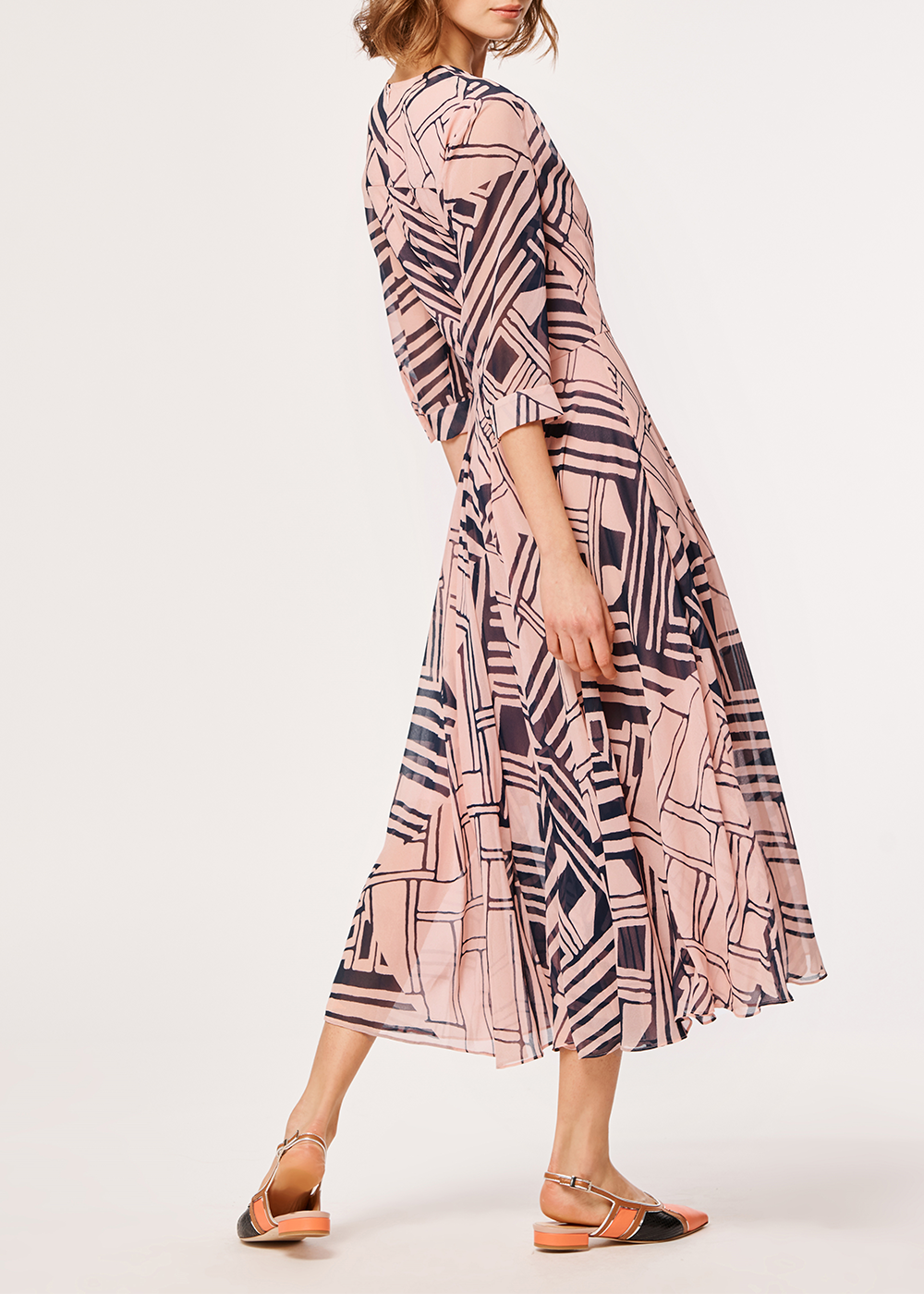 SALAZIA Pink-Blue Dreamy Geometric Dresses