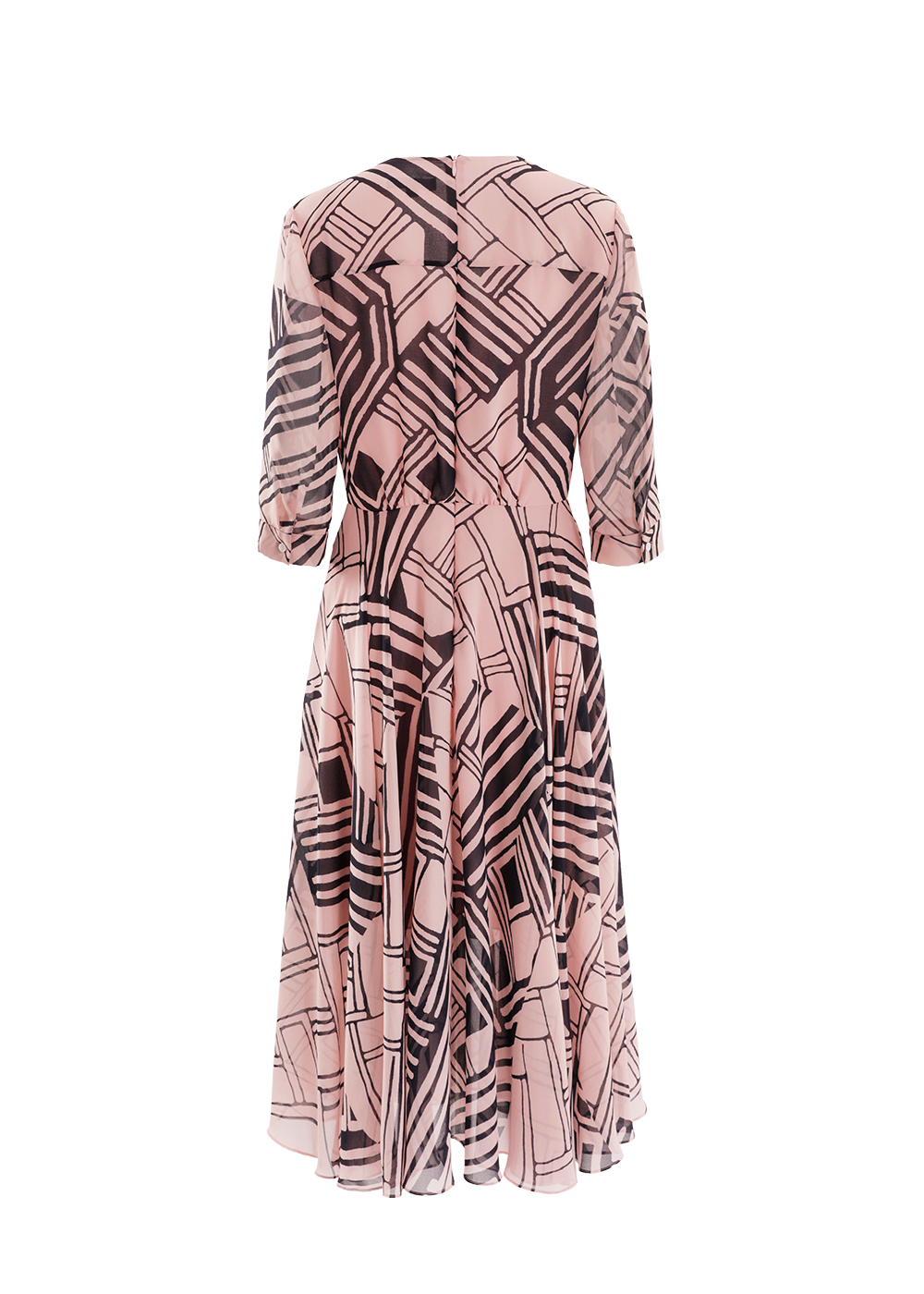SALAZIA Pink-Blue Dreamy Geometric Dresses