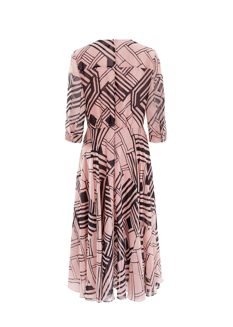SALAZIA Pink-Blue Dreamy Geometric Dresses