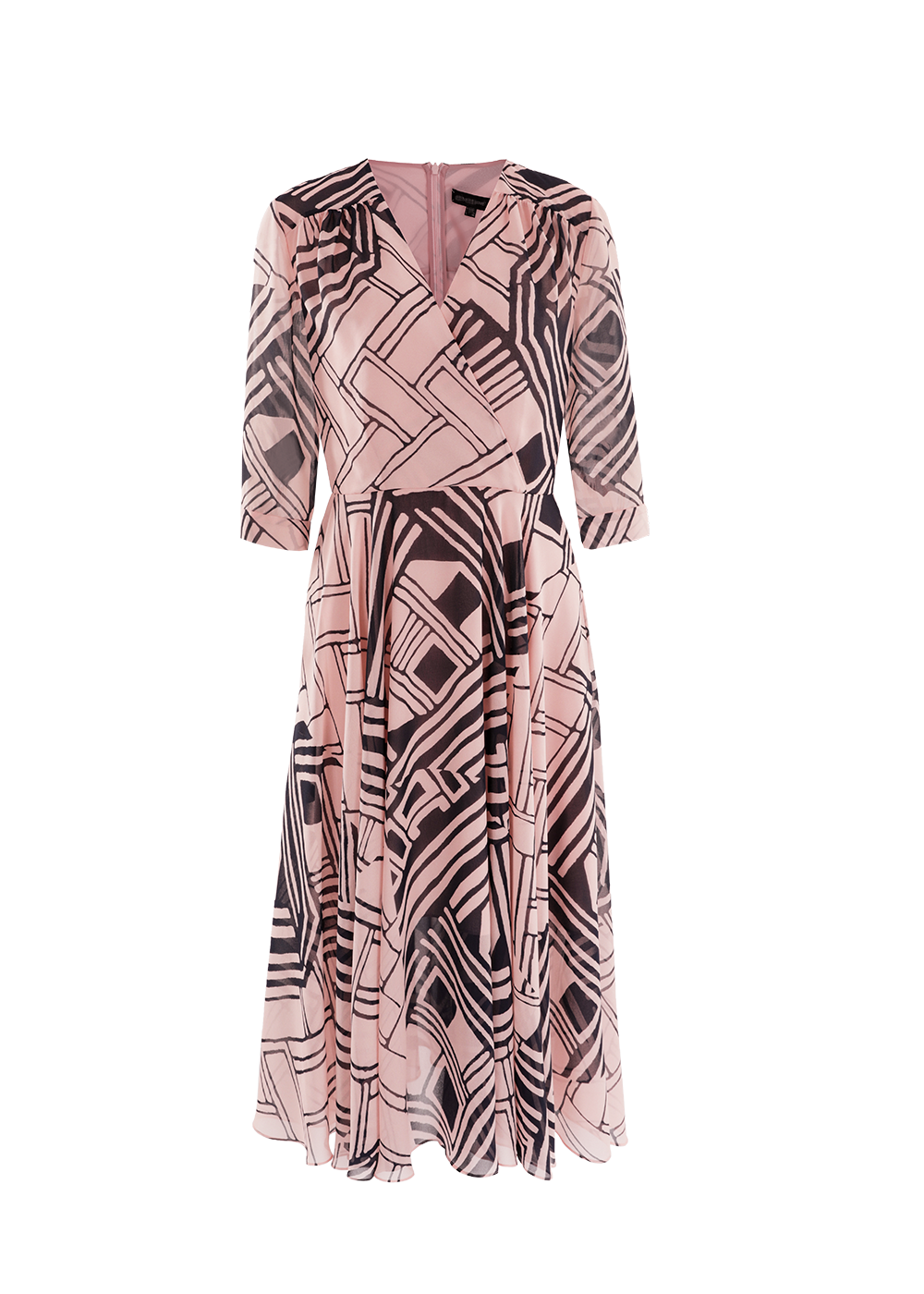 SALAZIA Pink-Blue Dreamy Geometric Dresses