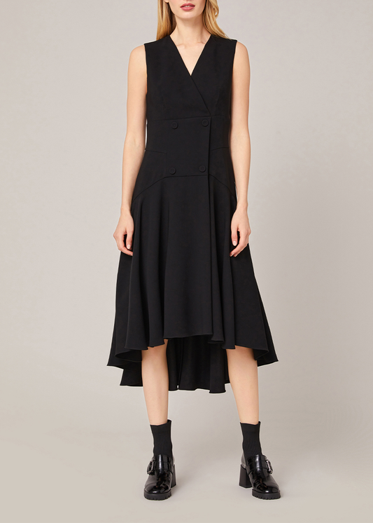SALAZIA Black Acetate Blend Long-Sleeve Dresses