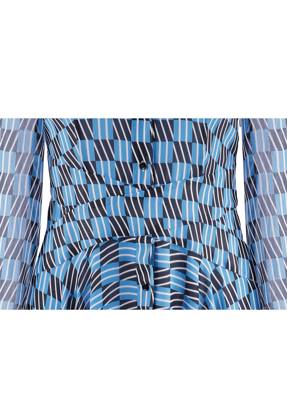 SALAZIA Blue Ripple Plaid Column Dresses