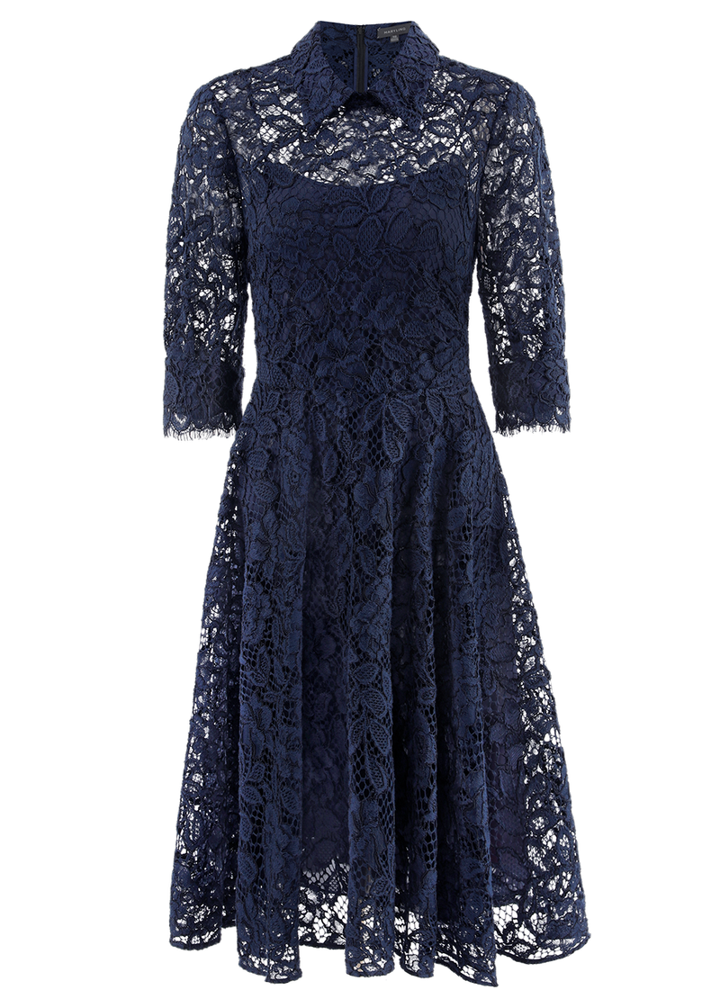 SALAZIA Midnight Blue Tailored Midi Dresses