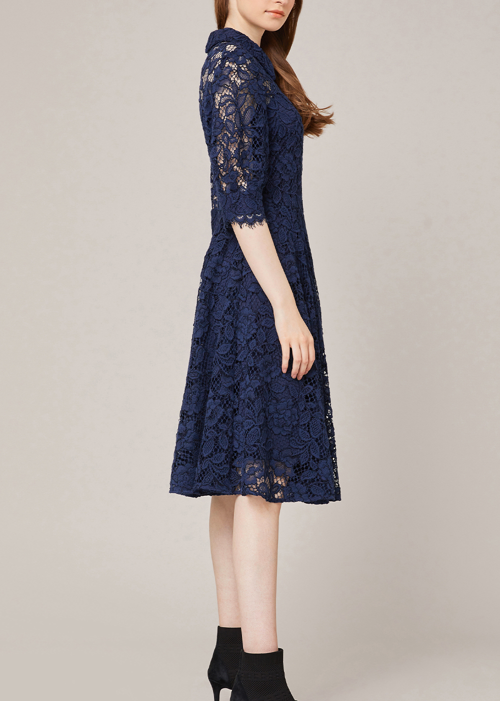 SALAZIA Midnight Blue Tailored Midi Dresses