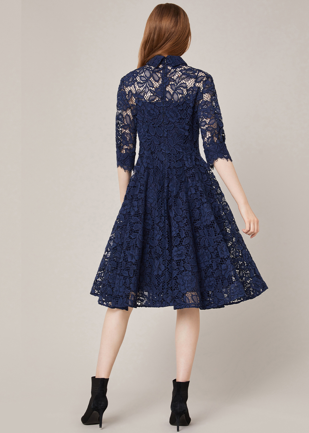SALAZIA Midnight Blue Tailored Midi Dresses