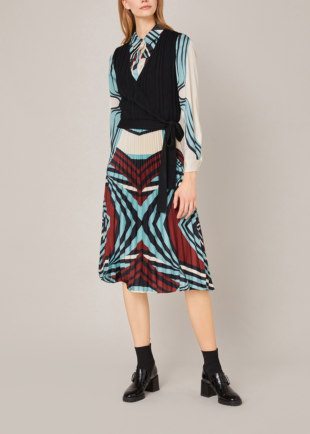 SALAZIA Blue Water Ripple Flowing Dresses