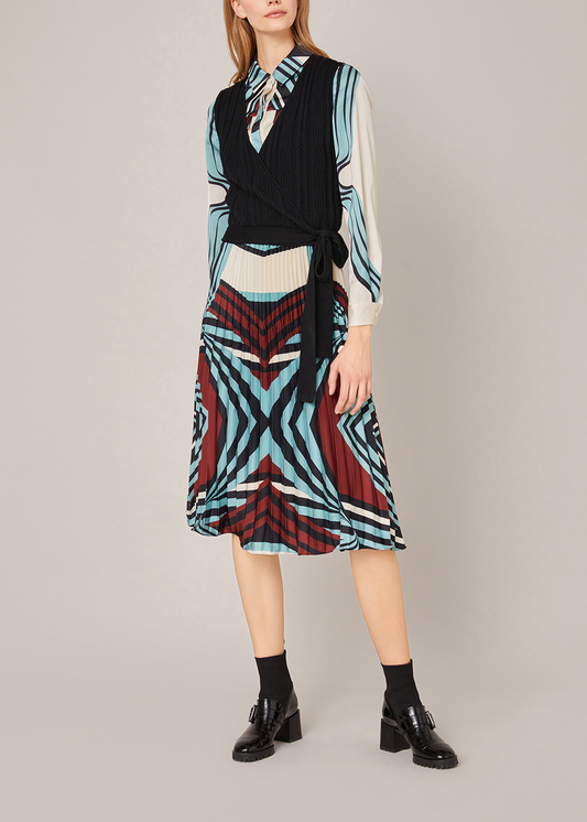 SALAZIA Blue Water Ripple Flowing Dresses