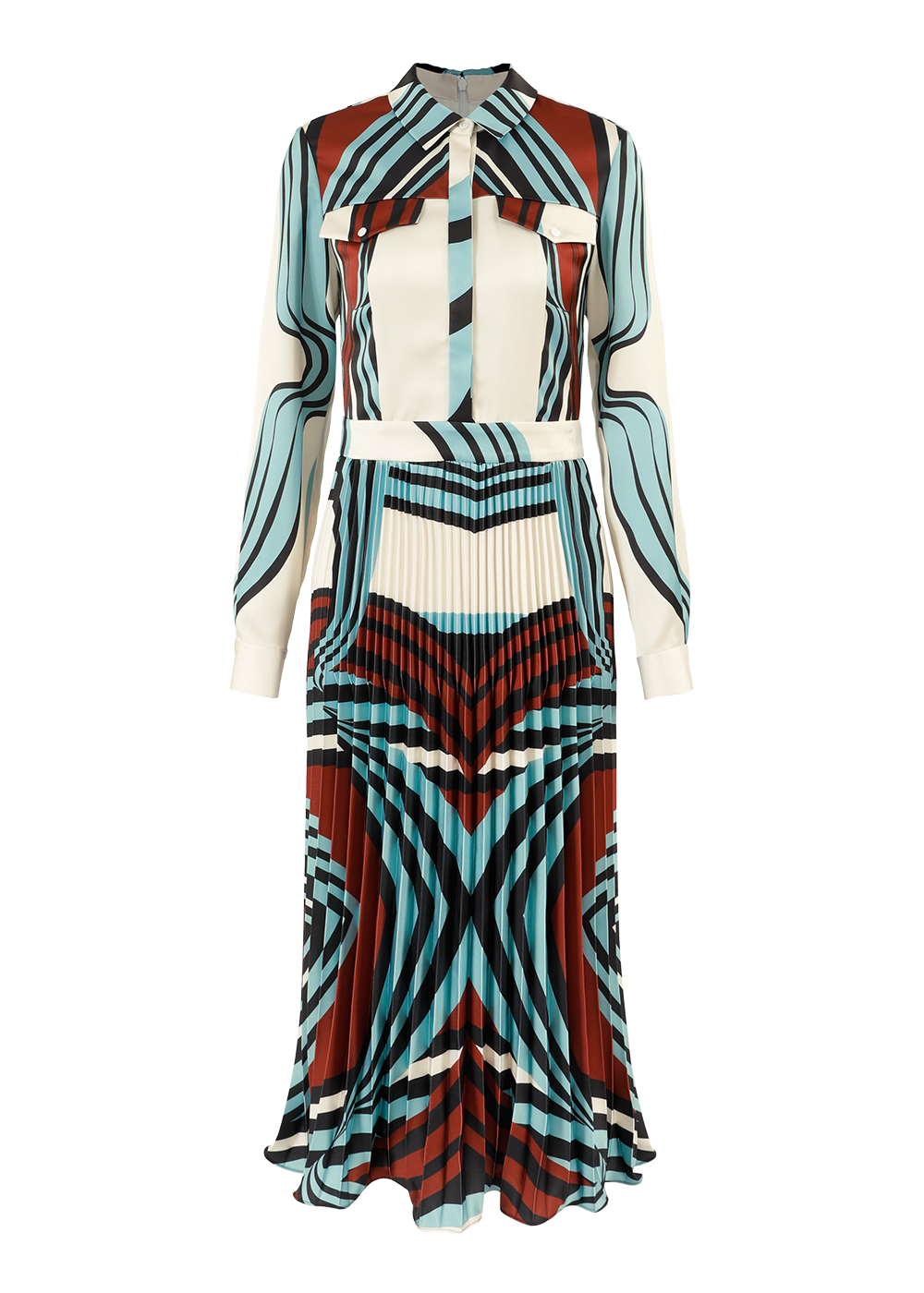 SALAZIA Blue Water Ripple Flowing Dresses