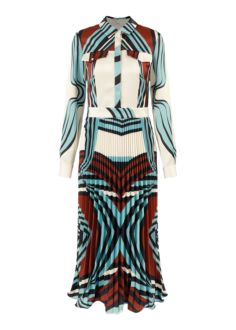 SALAZIA Blue Water Ripple Flowing Dresses