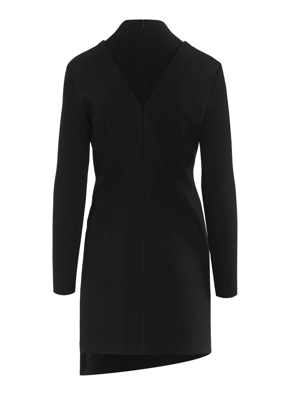 SALAZIA Black Wool Blend Short-Sleeve Dresses