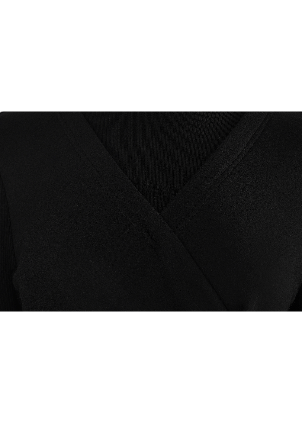 SALAZIA Black Wool Blend Short-Sleeve Dresses